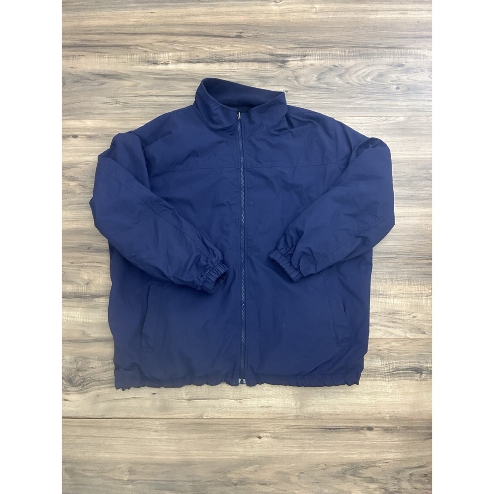 L.L. Bean Women's Windbreaker Full Zip Jacket Navy Blue Size 3X